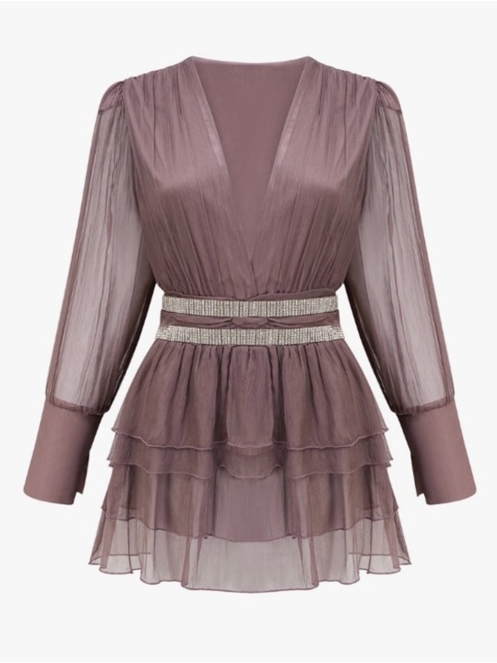 Ellica crystal-embellished silk mini dress